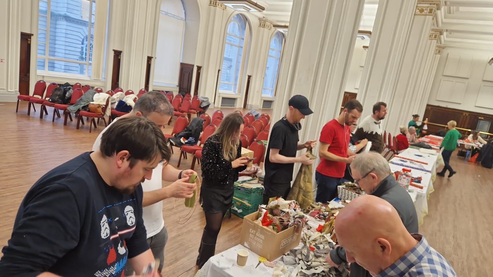 Volunteers and guests at the event